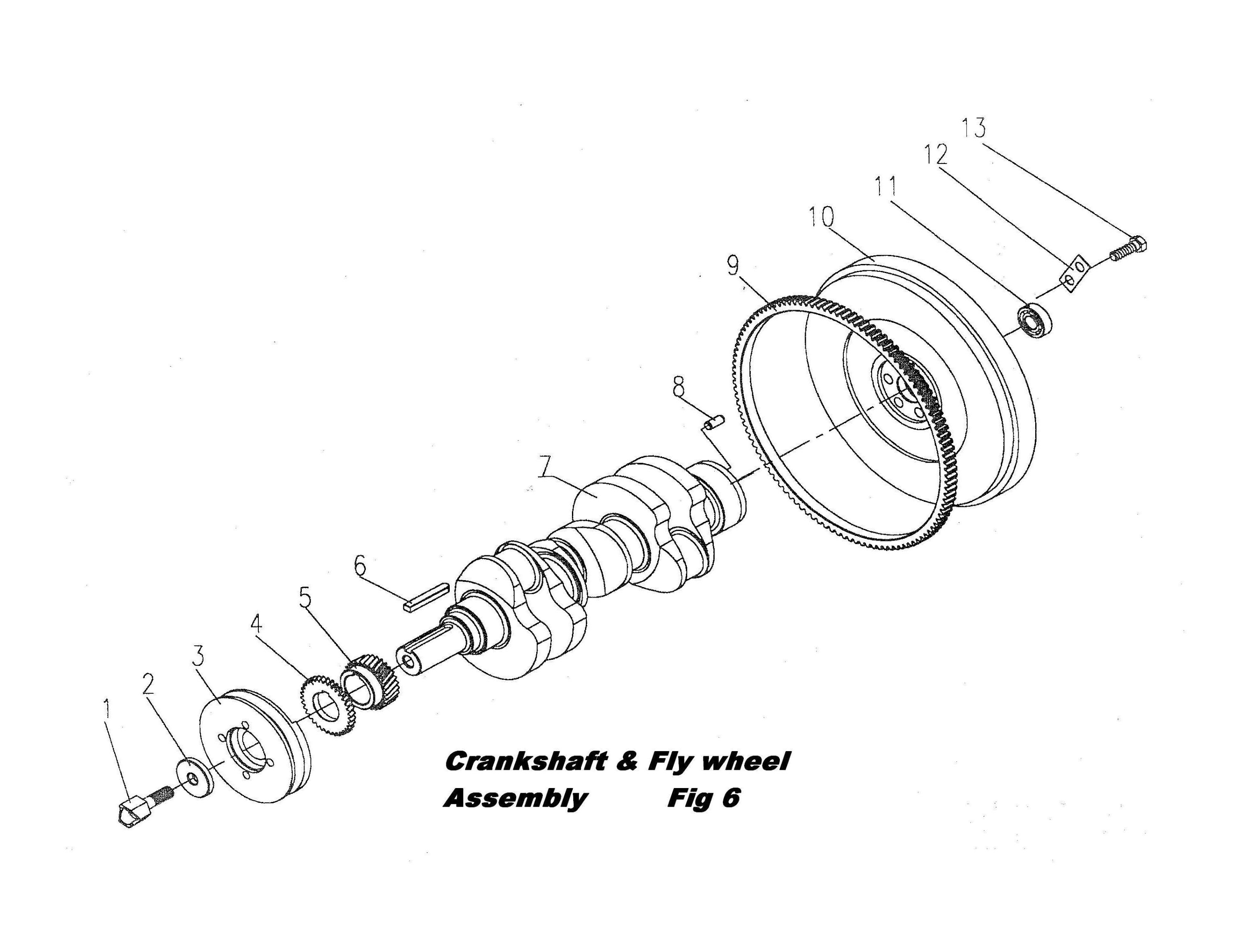 Crankshart & Fly Wheel Assembly